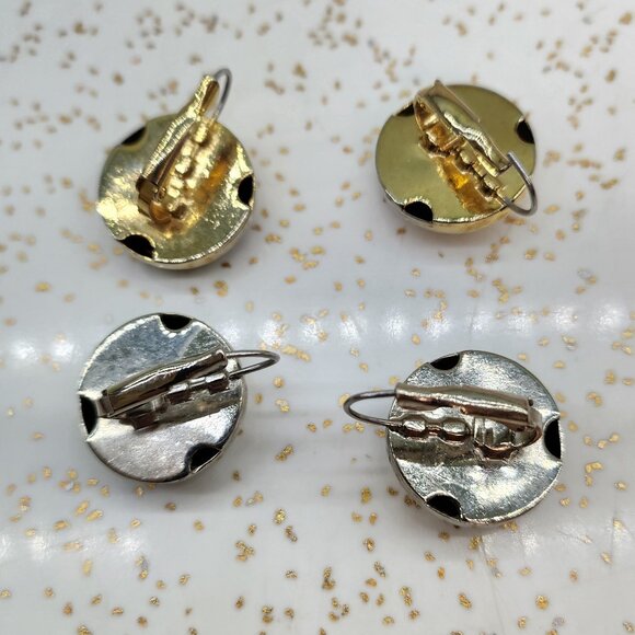 BFD-80's Metal and Enamel Bauble Earring Set - Picture 2 of 9